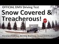 Official Driving Test - Snow-covered &amp; Slippery - Can&#39;t see the center line! - Generous examiner