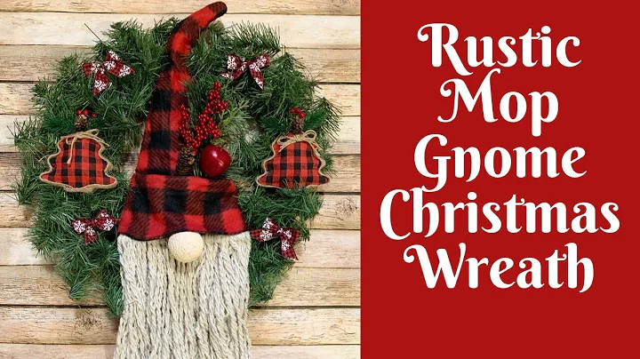 Dollar Tree Christmas Crafts: Dollar Tree Mop Gnome Wreath