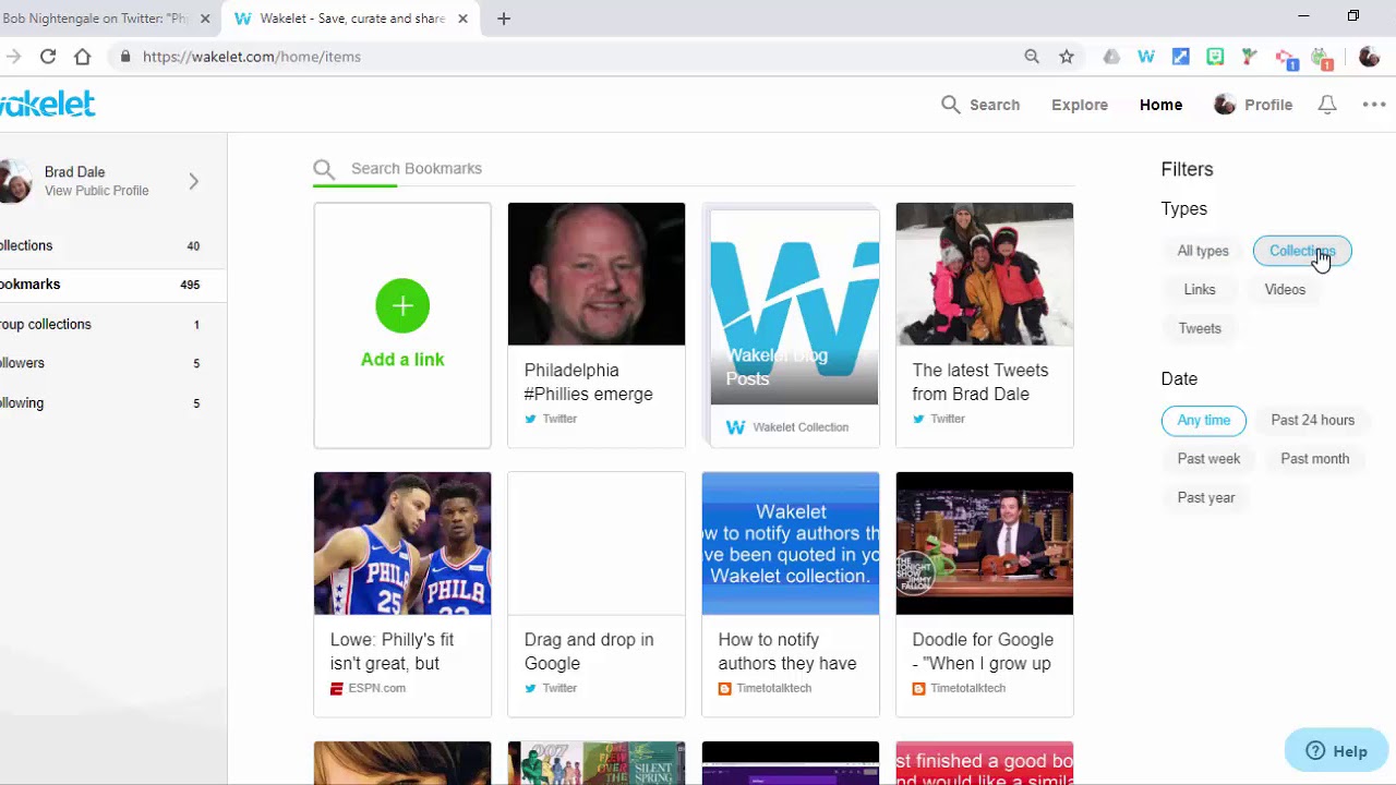 Wakelet How To Filter Your Bookmarks To Find The Tweet Collection Link Etc Quickly And Easily Youtube
