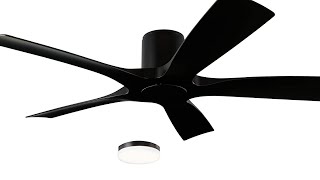 Modern Forms Aviator Smart Indoor and Outdoor 5-Blade Flush Mount Ceiling Fan 54in Matte Black