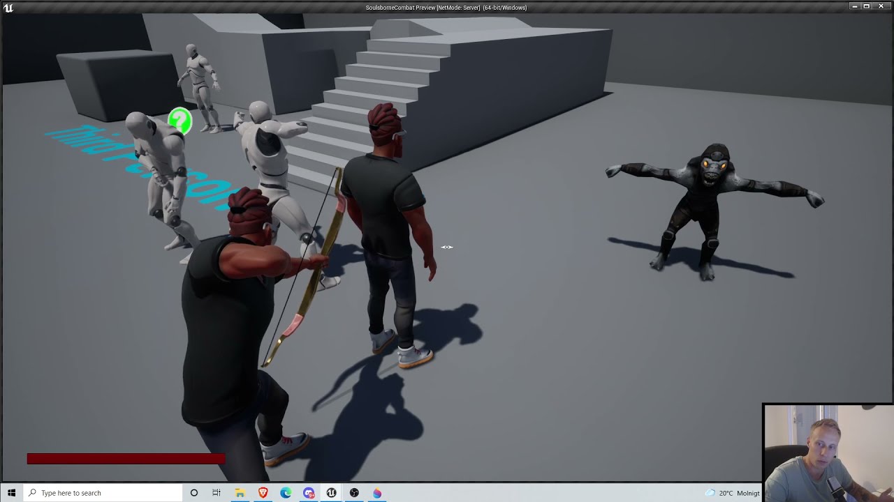 UE4 Multiplayer RPG #35 - Bow and arrow - #5 Spawn and fire arrow projectile.