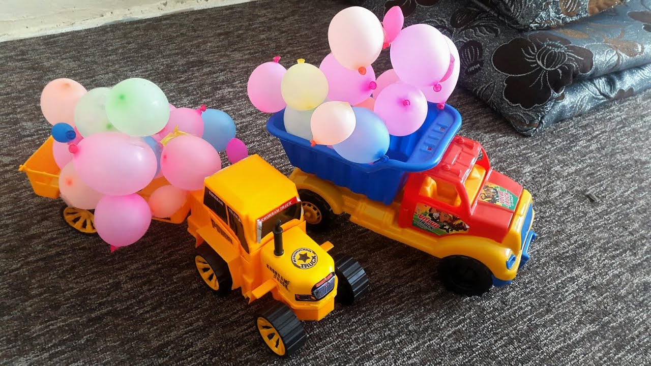 Trucks with color balls - YouTube