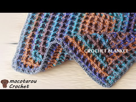 100 Yen Yarn] I tried knitting a blanket with a waffle pattern