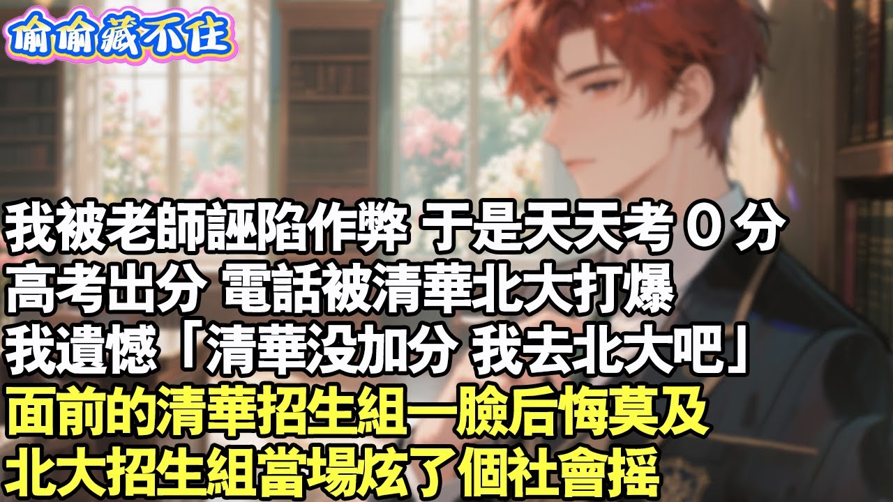我被老師誣陷作弊。於是天天考 0 分。高考出分，電話被清華北爆。我遺憾「清華沒加分，我去北大吧」面前的清華招生組一臉後悔莫及。北大招生組當場炫了個社會搖。#情感 #小說 #爱情