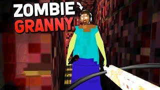 GRANNY BECOMES A MINECRAFT ZOMBIE! (Granny Mobile 1.5 APK Mods Gameplay) screenshot 2