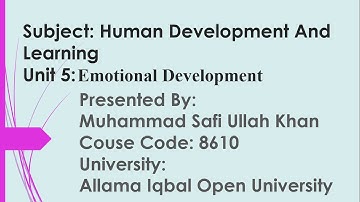 AIOU| B.Ed| 8610 | Unit5 | : Emotional Development  : | Health Model| Human Development And Learning