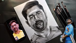 MS Dhoni Drawing 🔥|| How to draw MS Dhoni || Tribute to MS Dhoni ❤️ 😍 || MS Dhoni ❤️|| IPL || screenshot 4