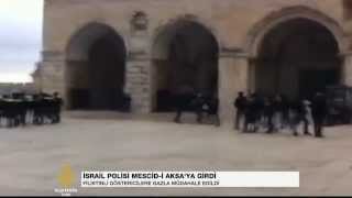 İsrail Polisi Mescid-I Aksaya Girdi