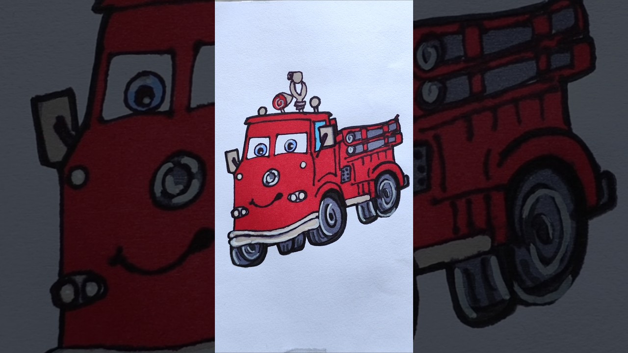 How to draw Lightning McQueen Car step by step drawing 