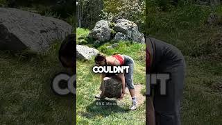 Women Lifts A Huge Rock .Viking