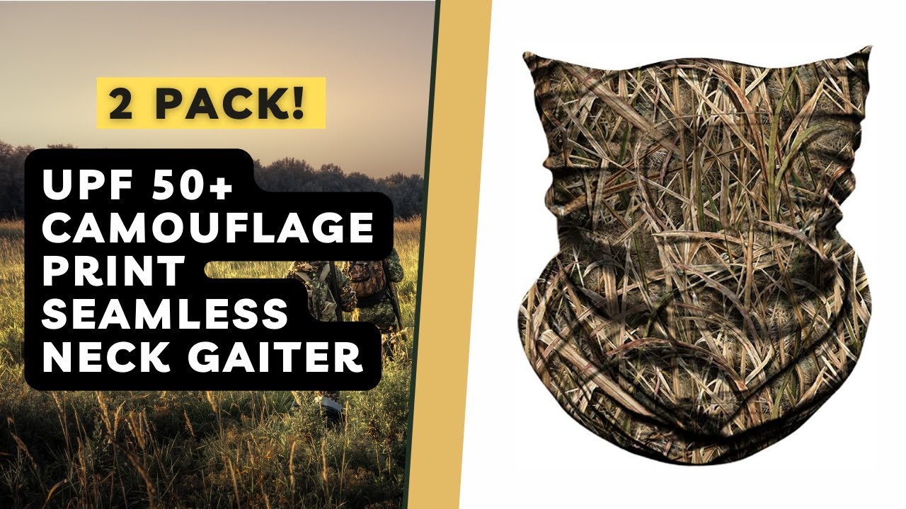UPF 50+ Camouflage Print Seamless Neck Gaiter