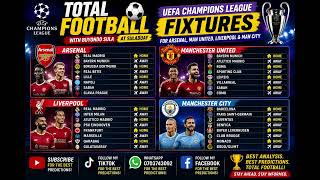 UEFA CHAMPIONS LEAGUE FIXTURES FOR PREMIER LEAGUE TEAMS