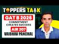 Vaibhav Panchal | GAT B 2026 | AIR 207 | Commitment Creates Success