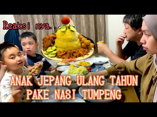 REAKSI ANAK JEPANG ULANG TAHUN PAKE NASI TUMPENG - Nasi Tumpeng Ulang Tahun class=