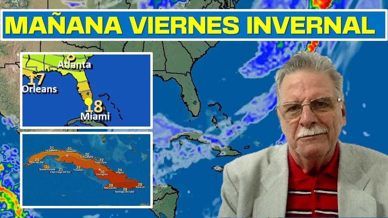 TIEMPO INVERNAL EN SUR DE EEUU, LA FLORIDA, LAS BAHAMAS, CUBA Y YUCATÁN