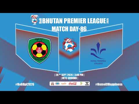 🔴 LIVE | TENSUNG FC vs RTC FC | BoB Bhutan Premier League 2026 | Official Broadcast
