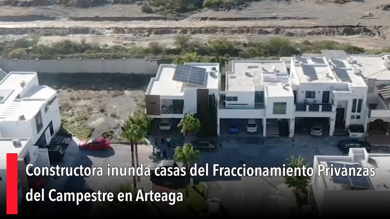 Constructora inunda casas del Fraccionamiento Privanzas del Campestre en Arteaga