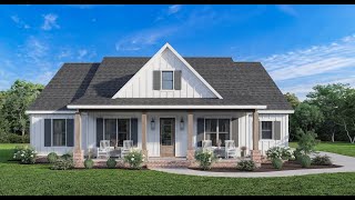 MODERN FARMHOUSE HOUSE PLAN 4534-00096 WITH INTERIOR