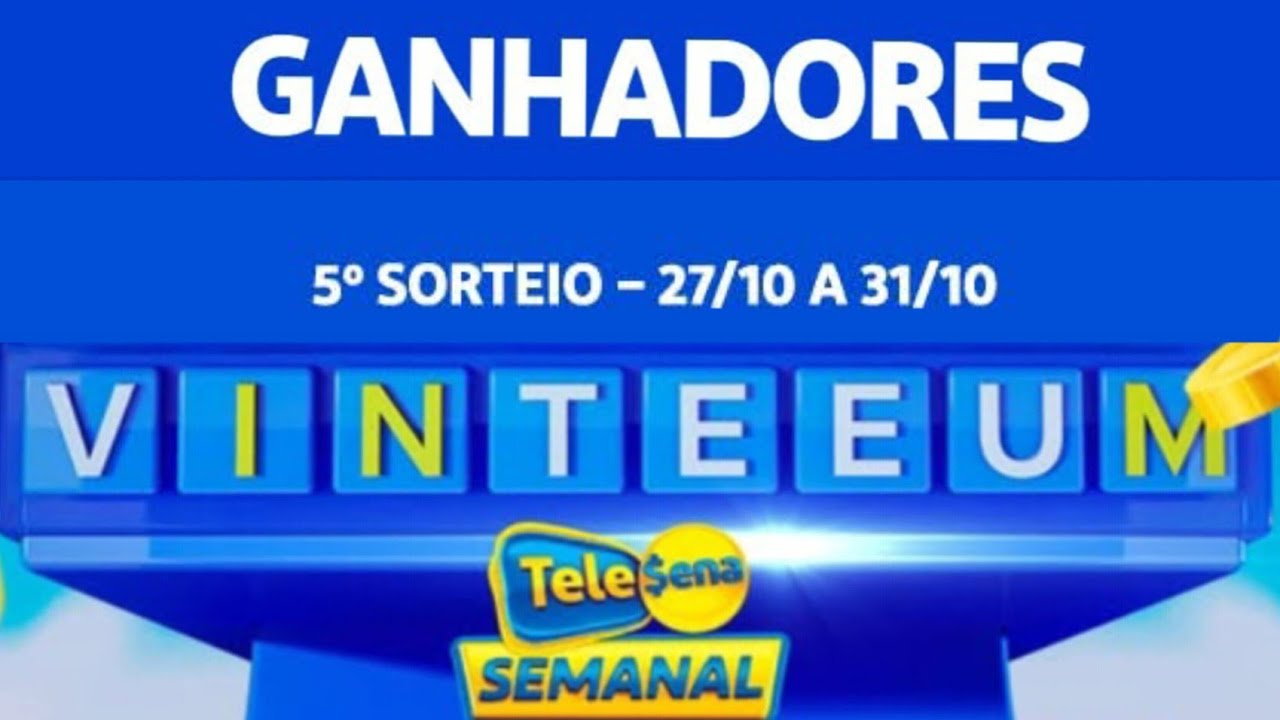 TELE SENA SEMANAL: 5° SORTEIO DO VINTE E UM DA SORTE  Ganhadores de (27/10 a 31/10) - 02/11/2025