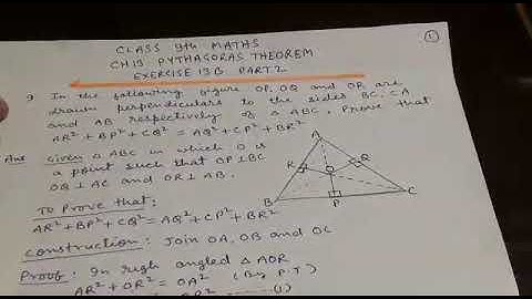 Class 9th MATHS Ch 13- Pythagoras Theorem  Exercise 13B Part2