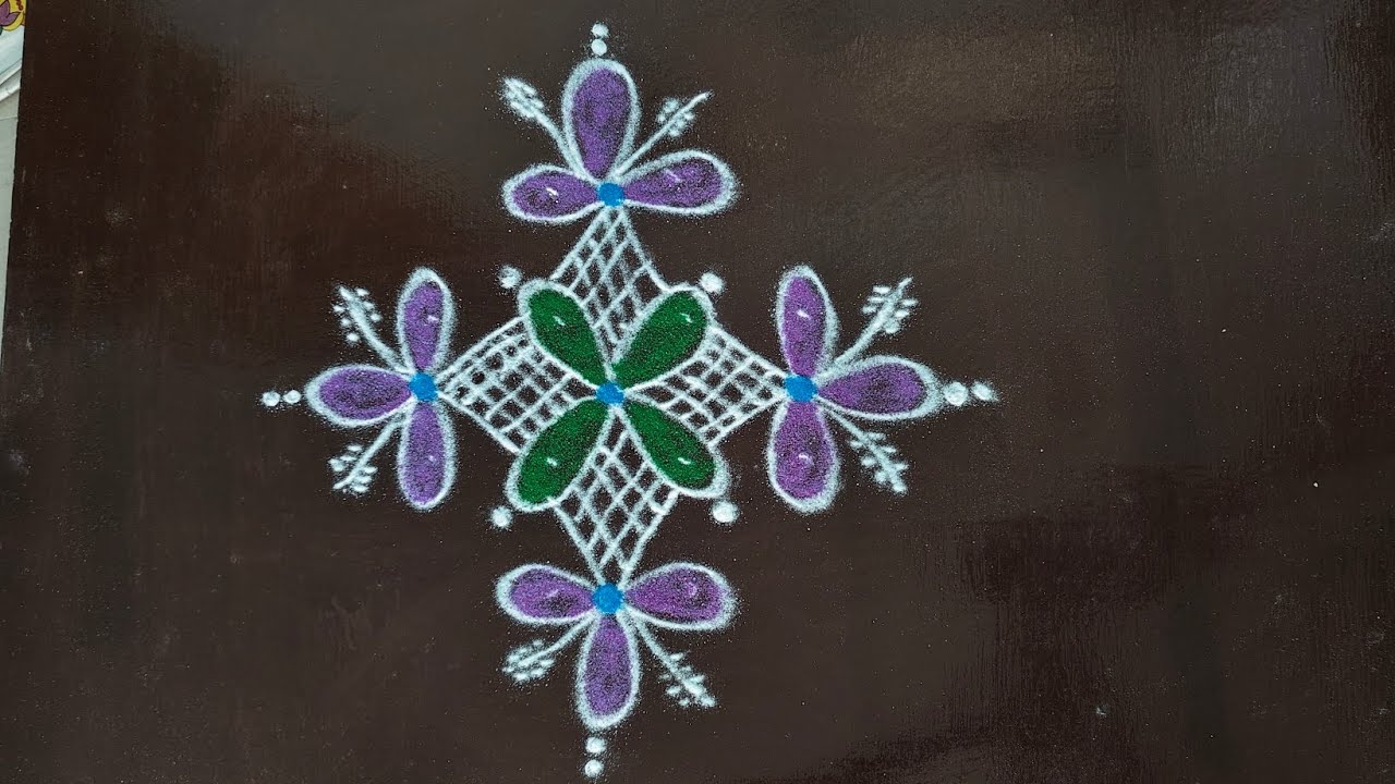 simple morning rangoli design #rangoli# - YouTube