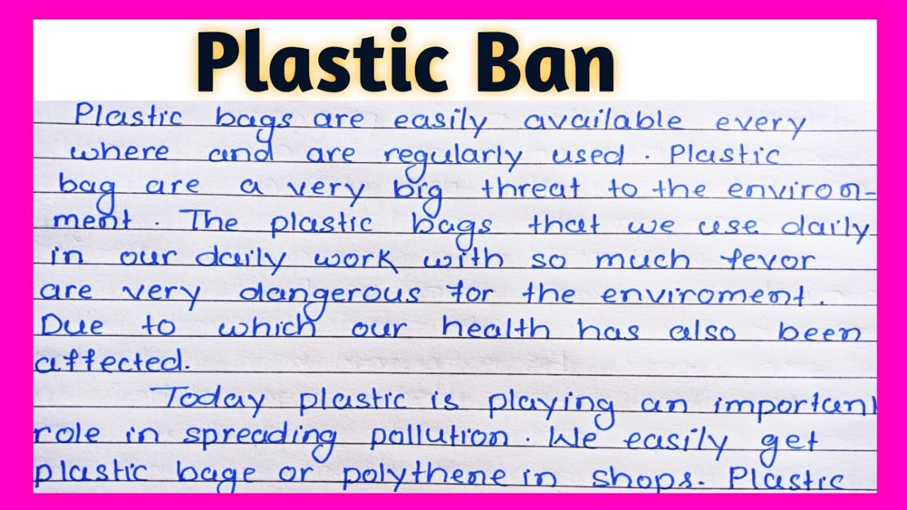 essay on ban of plastic in english