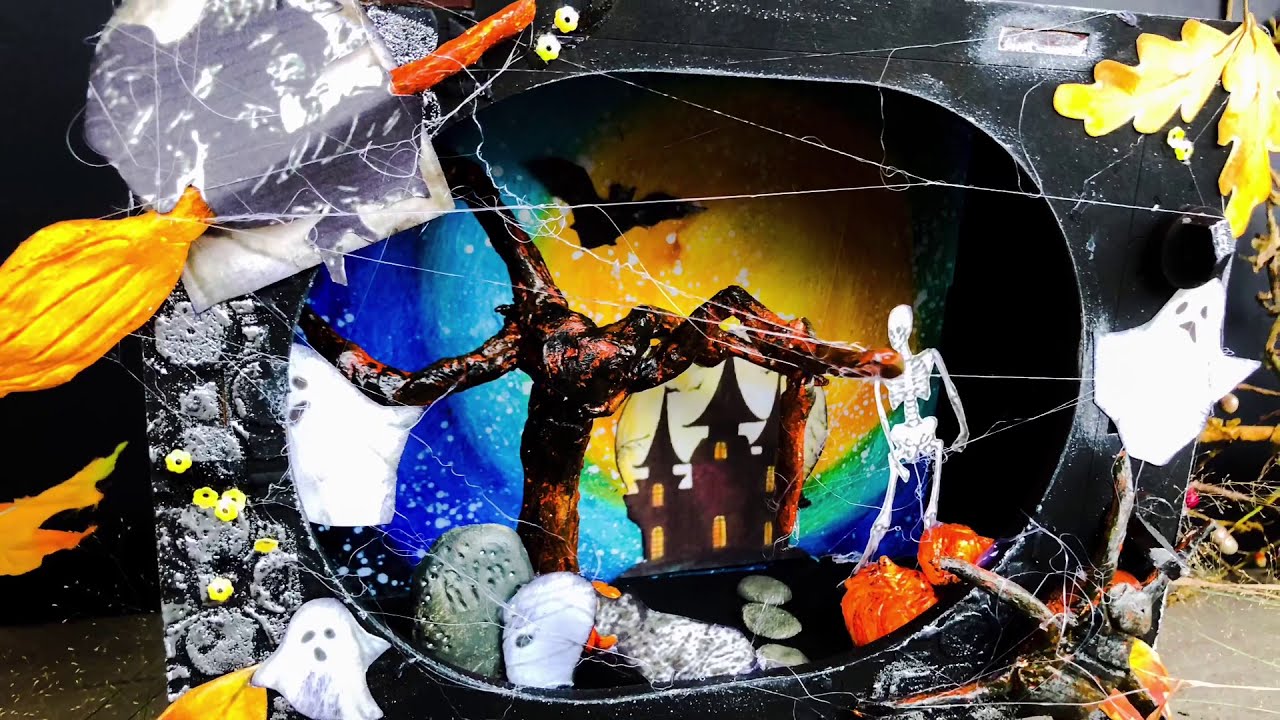 HOW TO CREATE A HALLOWEEN THEMED MDF TC SHADOW BOX FROM LISA HORTON CRAFTS