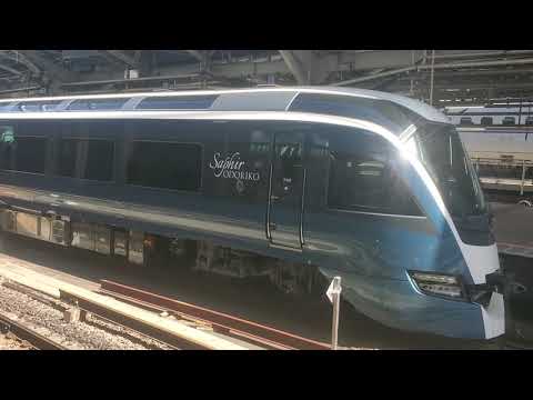 東京駅でのE261系サフィール踊り子の試運転列車の発車シーン