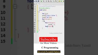 inverted pyramid pattern  in c programing
