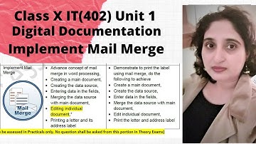 How To Implement Mail Merge In Open Office Org - Unit 1 Digital Documentation - Class X IT(402)