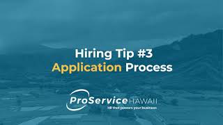 Hiring Tip - Application Process