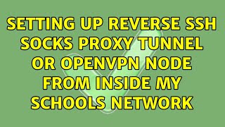 Setting up Reverse SSH Socks Proxy Tunnel or Openvpn Node from inside my schools network