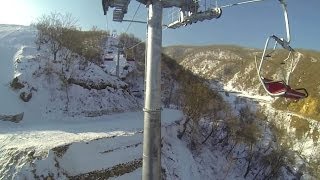 North Korea has just opened up a new high-end ski resort in the country's eastern mountains. But from looking at these images long queues at the lifts shouldn't be a problem. Never mind though, one to