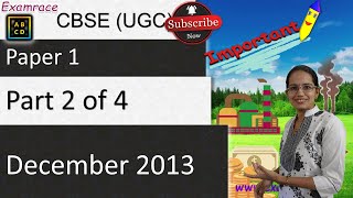 Celebrity Solving CBSE (UGC) Paper 1 December 2013: Part 2 of 4 Profile