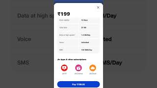 Jio 199 Recharge Plan Velidity Details .