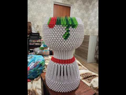 Напольная ваза из модулей оригами пошаговая инструкция