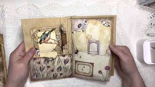Botanical Altered File Folder and Journal Set flip through