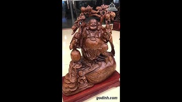 Tượng Phật Di Lặc Đứng Bao Tiền Gỗ Ngọc Am