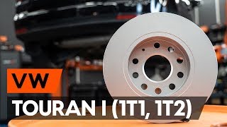 How to change rear brake discs / rear brake rotors on VW TOURAN 1 (1T1, 1T2) [TUTORIAL AUTODOC]