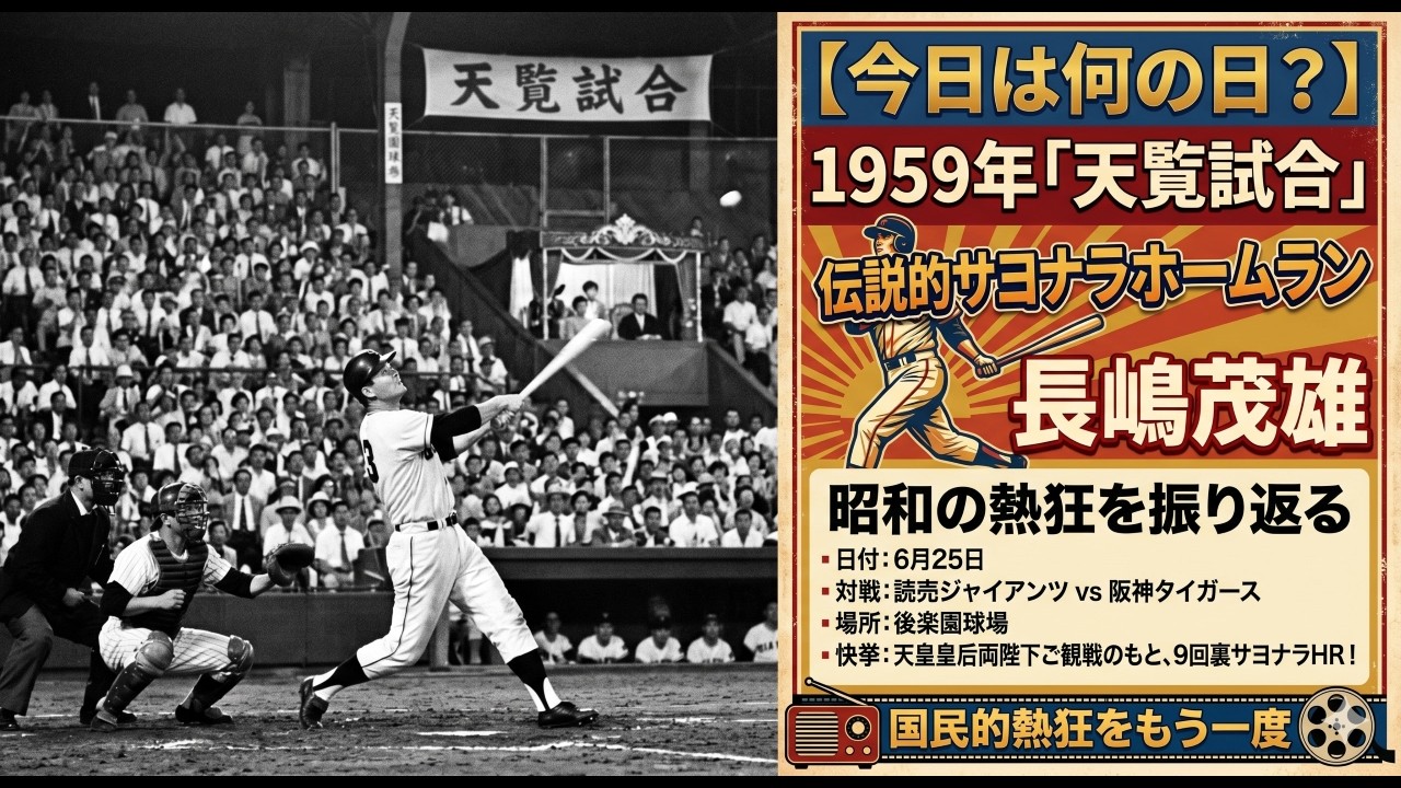 6月25日は何の日？】1959年「天覧試合」長嶋茂雄の伝説的サヨナラ