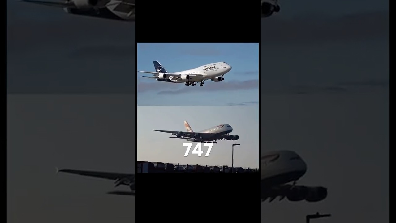 747 Vs A389 ✈️😮‍💨 old 747 new a380 aviation fyp shorts viral planes flight