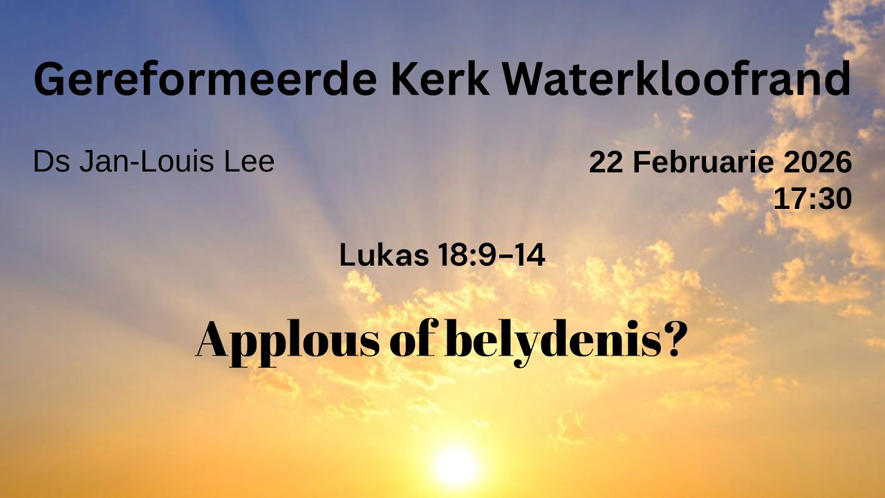 Applous of belydenis? - GK Waterkloofrand