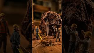 4 Tiny Workers vs. One Giant Cookie 🍪😂 #funnyshorts