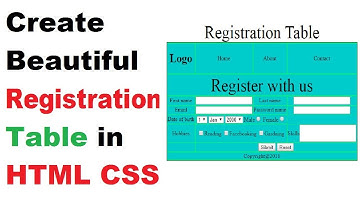 Create beautiful  Registration Table in HTML CSS