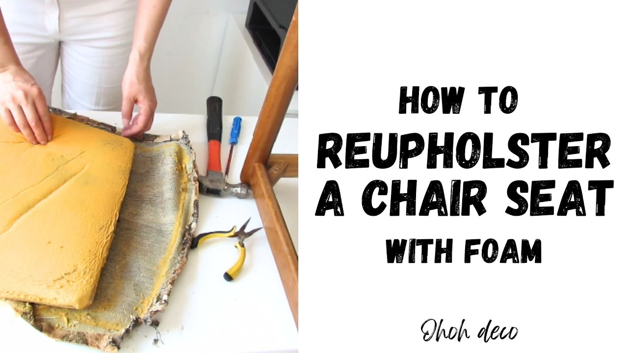 How to Reupholster a Chair Seat - YouTube