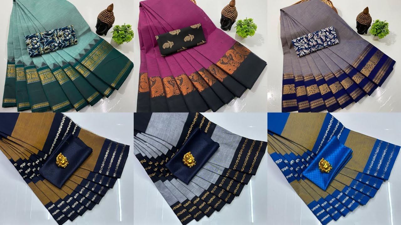 Chettinad checked Cotton Sarees 💫 if you want more details please text me in what'sapp-8072957889 