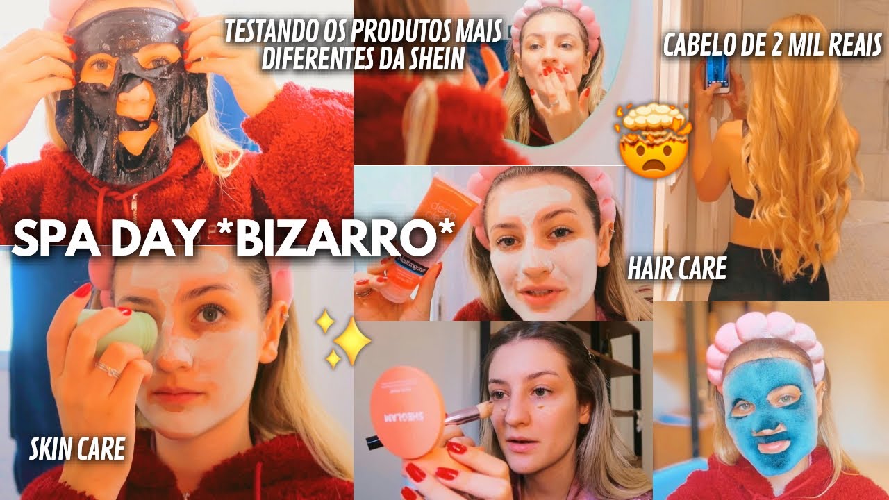 Testando produtos de skin care da SHEIN + fiz a hidratação de cabelo de 2 mil reais (SPA DAY)