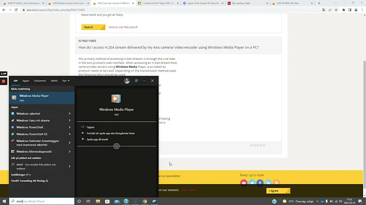 AXIS RTP over RTSP over HTTP using Windows Media Player