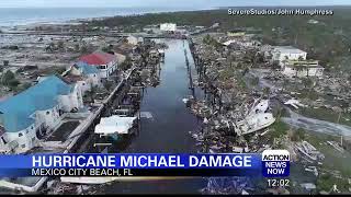 Hurricane Michael destruction at Mexico Beach in Florida