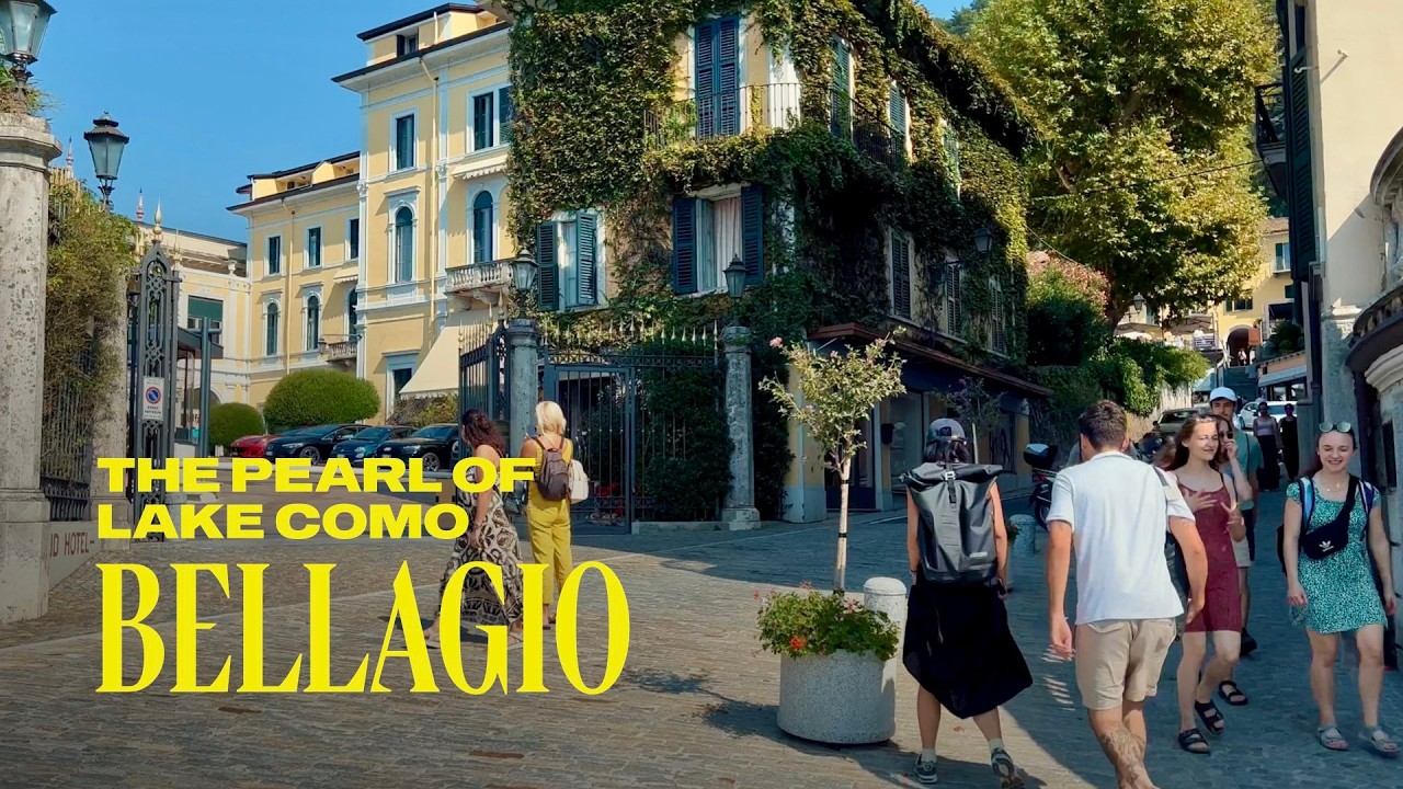 Bellagio Italy, Lake Como Walking Tour 4K 60FPS